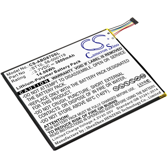 Battery for Amazon B00VKIY9RG 26S1008, 58-000119, ST10, ST10A 3.7V Li-Polymer 3