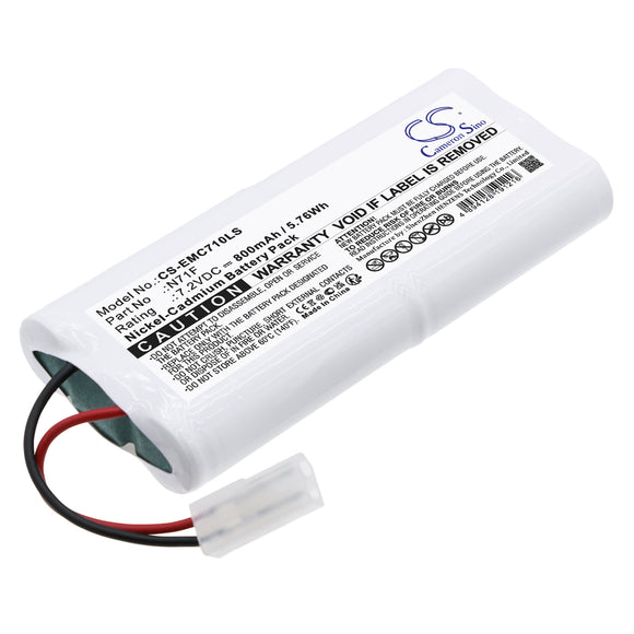 Battery for BIG BEAM ELEDX2RUCPY 118-0017, 3YAJ7, N71F, OSA026 7.2V Ni-CD 800mA