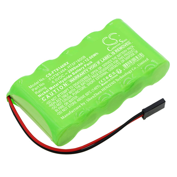 Battery for FUTABA Transmitter 10J FUTM1484, HT5F1800B 6.0V Ni-MH 2000mAh / 12.