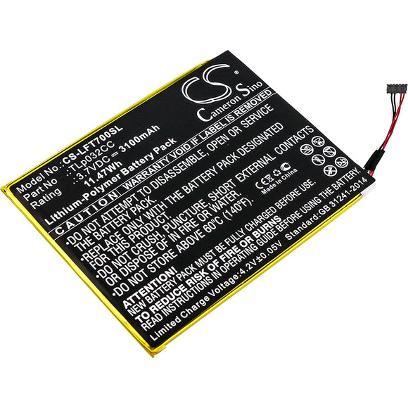 Battery for Alcatel OT-9023A TLp032CC, TLp032CD 3.7V Li-Polymer 3100mAh / 11.47