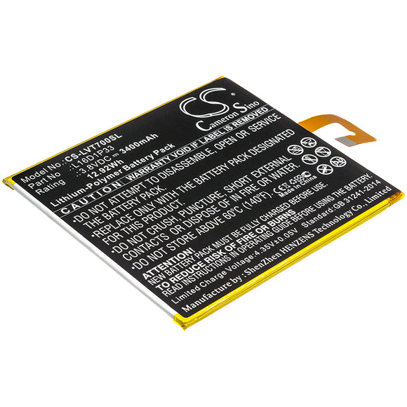 Battery for Lenovo Tab 7 L16D1P33 3.8V Li-Polymer 3400mAh / 12.92Wh