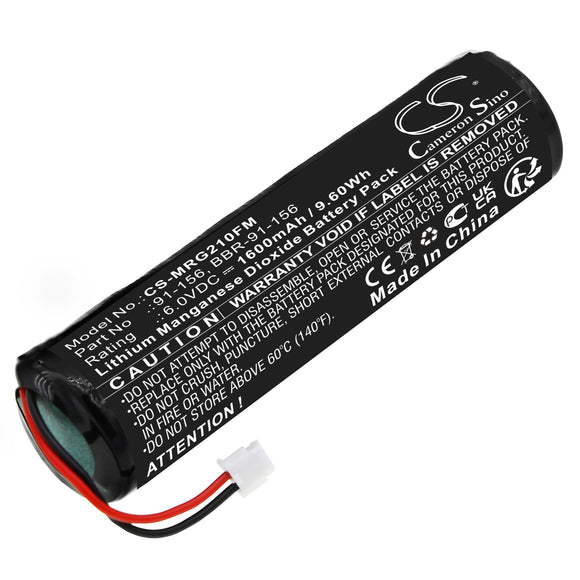 Battery for McMurdo FastFind 91-156, BBR-91-156 6.0V Li-MnO2 1600mAh / 9.60Wh