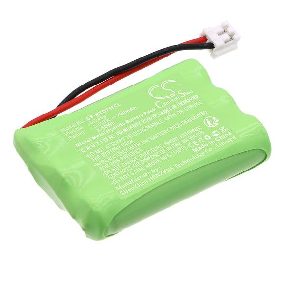 Battery for General Electric 2-2620GE2 3.6V Ni-MH 700mAh / 2.52Wh