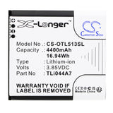 Battery for Alcatel Link Zone 5G UW TLi044A7 3.85V Li-ion 4400mAh / 16.94Wh