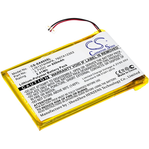 Battery for Sony NWZ-A810 1-756-702-11, 7607A12353, LIS1374HNPA 3.7V Li-Polymer