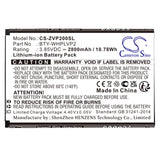 Battery for Verizon LVP2 BTY-WHPLVP2 3.85V Li-ion 2800mAh / 10.78Wh