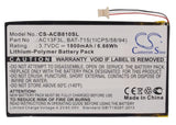 Battery for Acer B1-A71 BAT-715(1ICP5/58/94), KT.0010G.002D 3.7V Li-Polymer 1800