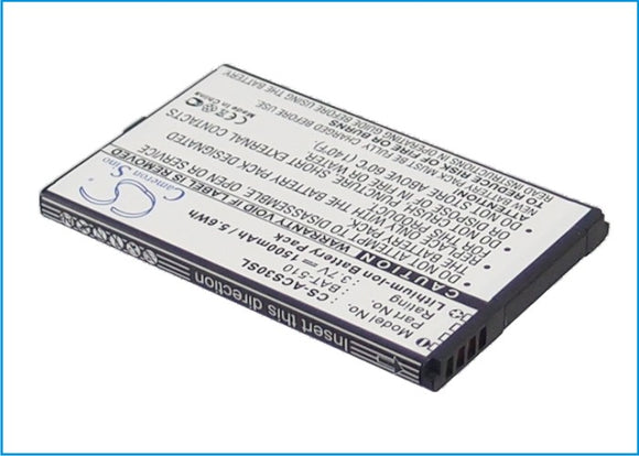 Battery for Acer S300 BAT-510, BAT-510 (1ICP5/42/61), BT0010S001, BT0010S0011130