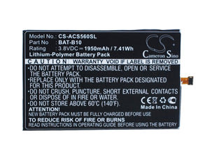 Battery for Acer Liquid Jade BAT-B10, KT.0010S.013, PGF295686HT 3.8V Li-Polymer 