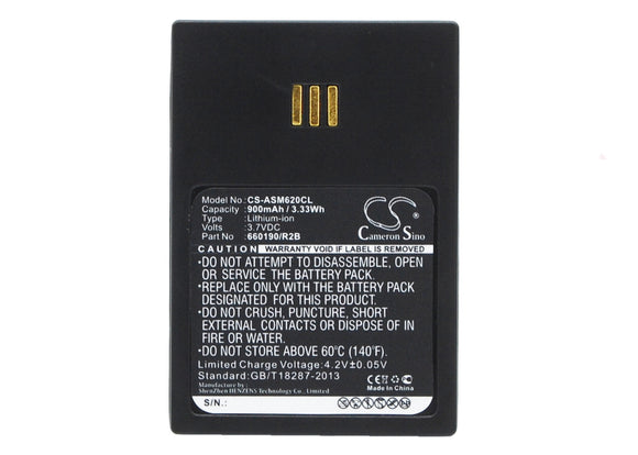 Battery for Ascom i62 5530000102, 660190/R2B, RB-D62-L 3.7V Li-ion 900mAh / 3.33