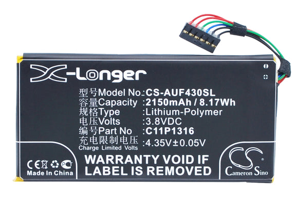 Battery for Asus T00C C11P1316 3.8V Li-Polymer 2150mAh / 8.17Wh