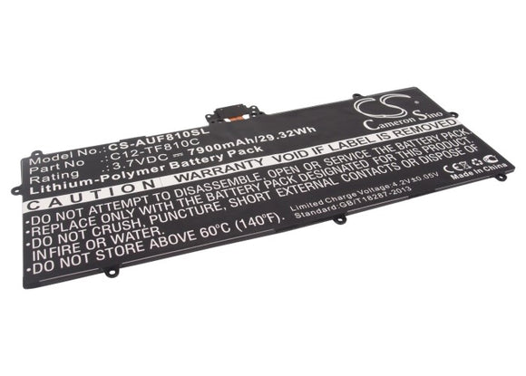 Battery for Asus Vivo Tab TF810 C12-TF810C 3.7V Li-Polymer 7900mAh / 29.23Wh