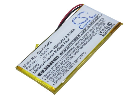 Battery for Archos 43 Vision 100531 3.7V Li-Polymer 1600mAh