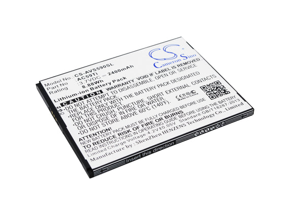 Battery for Archos A59 Titanium AC59Ti 3.7V Li-ion 2400mAh / 8.88Wh