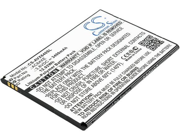 Battery for Archos 64 Xenon AC64XE 3.8V Li-Polymer 3400mAh / 12.92Wh