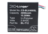 Battery for LG Pad 7.0 BL-T12, EAC62438201 3.8V Li-Polymer 4000mAh / 15.20Wh