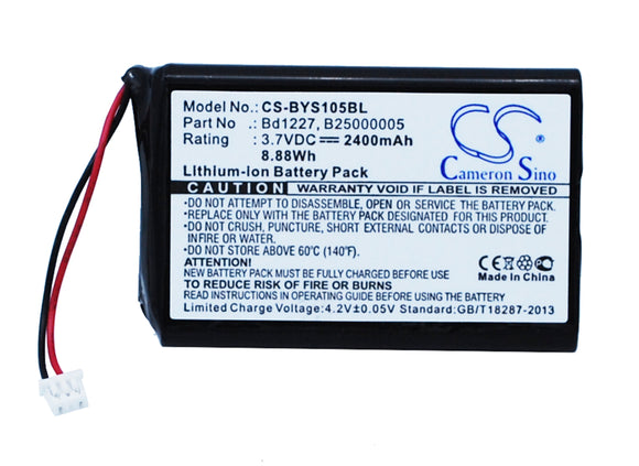 Battery for Ingenico BRR-L B25000005, BD1227 3.7V Li-ion 2400mAh / 8.88Wh