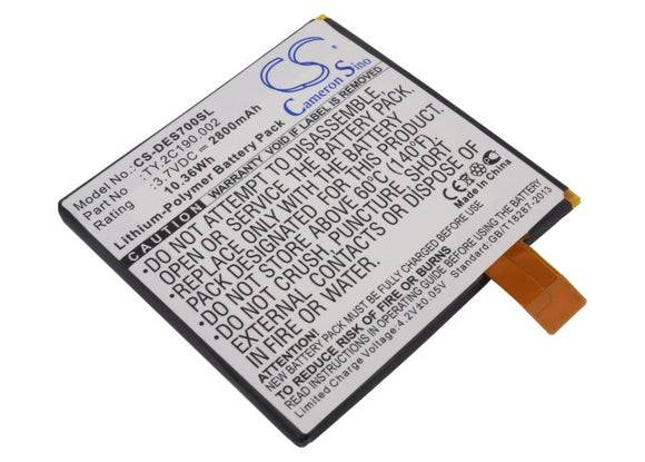 Battery for DELL Streak 7 TY.2C190.002 3.7V Li-Polymer 2800mAh / 10.36Wh