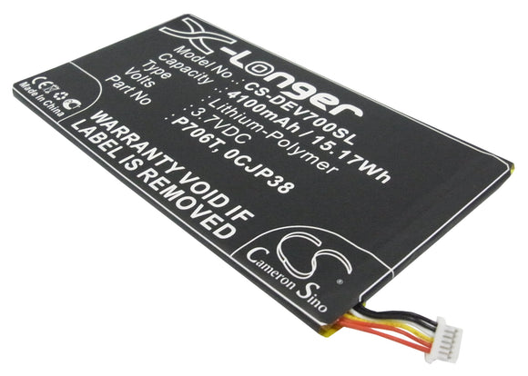 Battery for DELL Venue 7 3740 0CJP38, 0DHM0J, 0YMXOW, P706T 3.7V Li-Polymer 4100