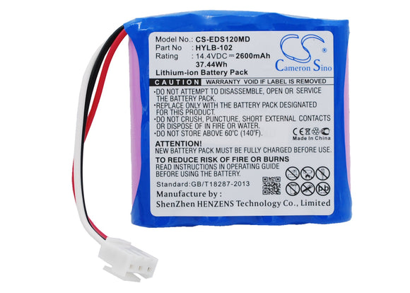 Battery for Mindray SE-601A SE-601A 14.4V Li-ion 2600mAh / 37.44Wh