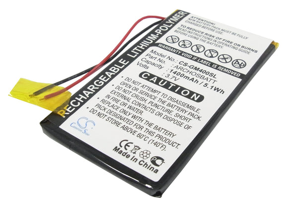 Battery for Archos AV402E ARCHOSBATT 3.7V Li-Polymer 1400mAh