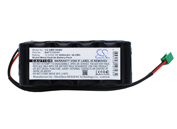 Battery for GE Eagle Monitor 1008 120107, 406679-003, B10701, BATT/110107 12V Ni