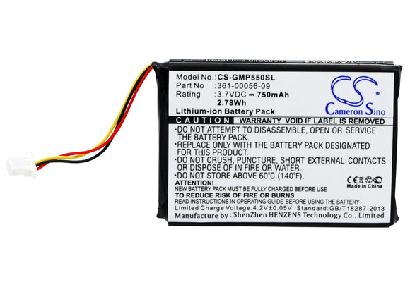 Battery for Garmin 010-11925-10 361-00056-07, 361-00056-09 3.7V Li-ion 750mAh / 