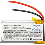 Battery for GN Netcom 9330 1S1P051730PCM 3.7V Li-Polymer 180mAh / 0.67Wh