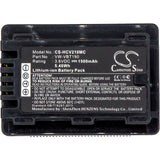 Battery for Panasonic HC-W580 VW-VBT190 3.6V Li-ion 1500mAh / 5.40Wh