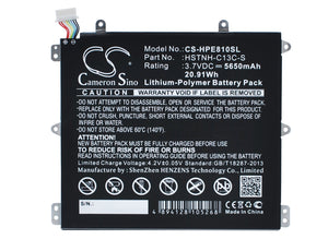 Battery for HP Slate 8 Pro BY02, BY02021, HSTNH-C13C-S 3.7V Li-Polymer 5650mAh /