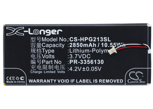 Battery for HP Slate 7 G2 1315 PR-3356130 3.7V Li-Polymer 2850mAh / 10.55Wh