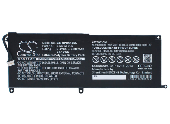 Battery for HP Pro x2 612 G1 753329-1C1, 753703-005, 775691-001, HSTNN-IB6E, HST