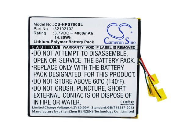 Battery for HP Slate 7 Extreme 32102102 3.7V Li-Polymer 4000mAh / 14.80Wh