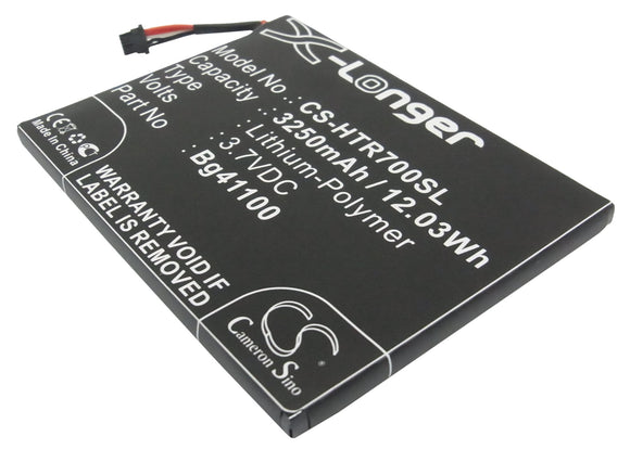 Battery for HTC R7 35H00148-00M, BG41100 3.7V Li-Polymer 3250mAh / 12.03Wh