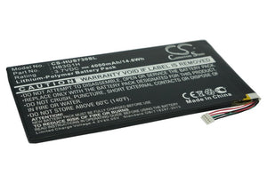 Battery for Huawei S7-721u HB3G1H 3.7V Li-Polymer 4000mAh / 14.80Wh