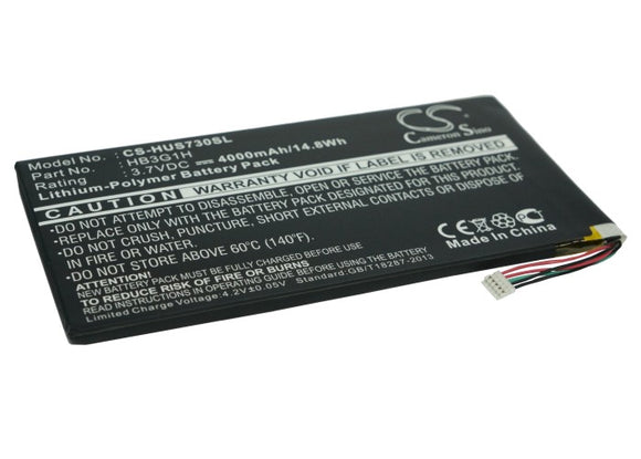 Battery for Huawei S7-721u HB3G1H 3.7V Li-Polymer 4000mAh / 14.80Wh