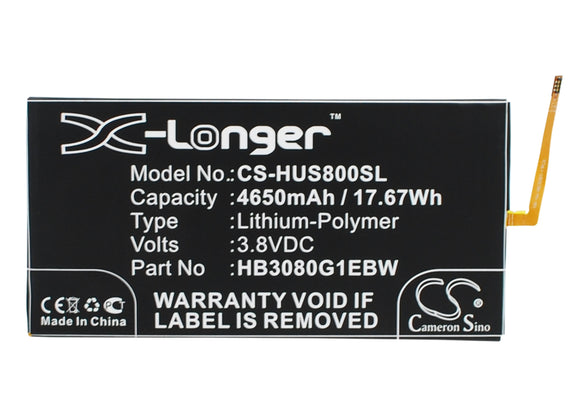 Battery for Huawei S8-306L HB3080G1EBC, HB3080G1EBW 3.8V Li-Polymer 4650mAh / 17