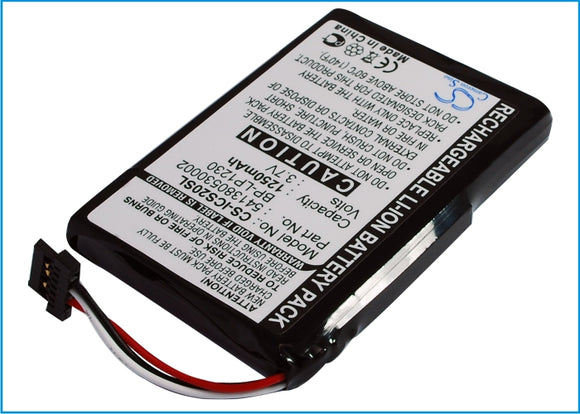 Battery for Navman S20 541380530002, BP-LP1230/11-A0001 U 3.7V Li-ion 1250mAh / 