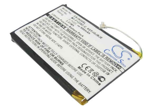 Battery for iRiver Clix 2 2GB KEPJGJBJE, KEPJGJGAC, M1-F1228C-C 3.7V Li-Polymer 