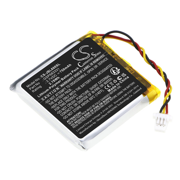 Battery for JBL Live 660  GSP683331 3.7V Li-Polymer 750mAh / 2.78Wh