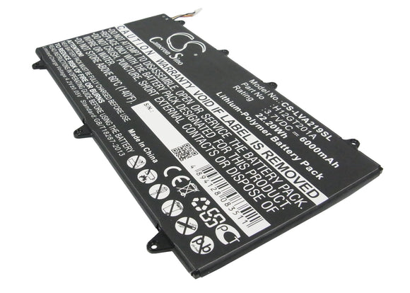 Battery for Lenovo IdeaPad A2109A H12GT201A 3.7V Li-Polymer 6000mAh / 22.20Wh