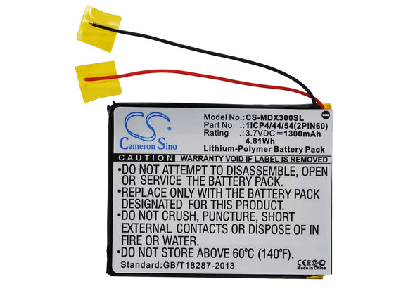 Battery for MODECOM MX3 1ICP4/44/54(2PIN60) 3.7V Li-Polymer 1300mAh / 4.81Wh