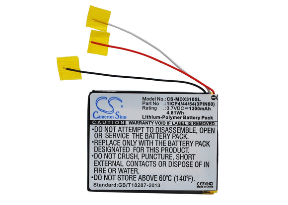 Battery for MODECOM MX3 HD 1ICP4/44/54(3PIN60 3.7V Li-Polymer 1300mAh / 4.81Wh