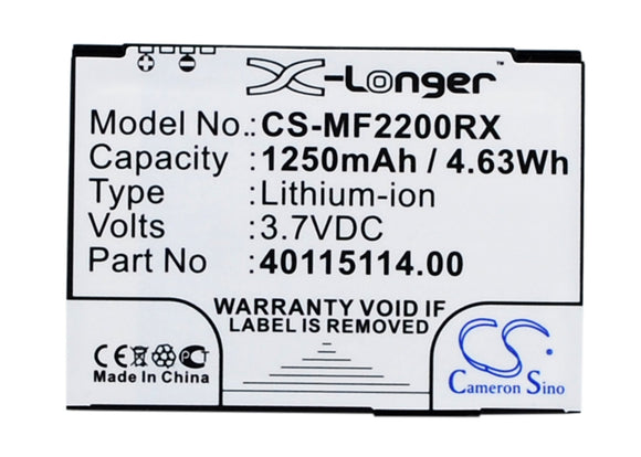 Battery for Novatel Wireless MiFi2200 3-1826107-9, 40115114.00, L01478001 3.7V L