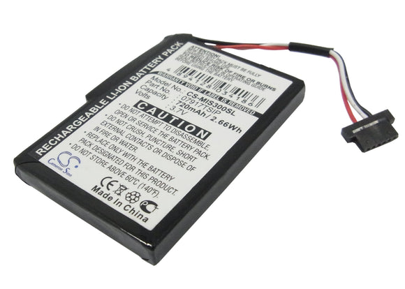 Battery for Mitac Spirit 555 Traffic 07917TSIP 3.7V Li-ion 720mAh