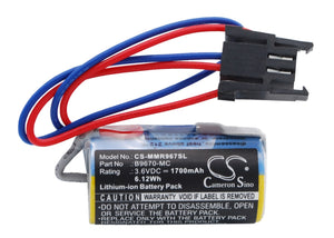 Battery for Mitsubishi Q A6BAT, A6BAT-MRBAT, B9670MC, B9670-MC, RH-5AH 3.6V Li-M