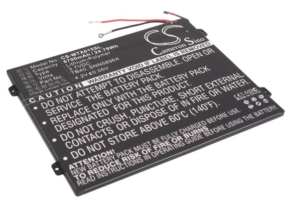 Battery for Motorola Xoom 2 10.1 L-L-L DC110510, SNN5896A, TB40 3.7V Li-Polymer 