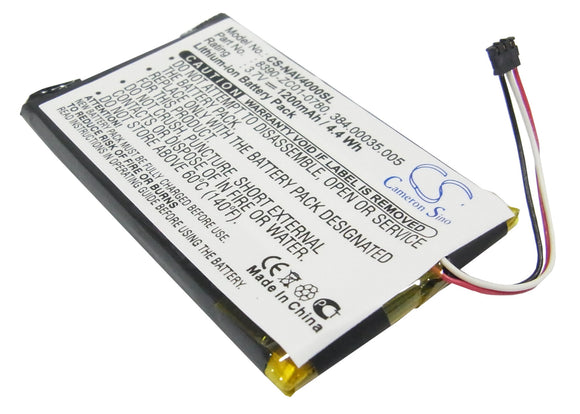 Battery for Navigon 40 Easy 384.00035.005, 8390-ZC01-0780 3.7V Li-Polymer 1200mA