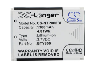 Battery for CipherLab 8200 BA-80S1A2, KB1B371200005 3.7V Li-ion 1300mAh / 4.81Wh