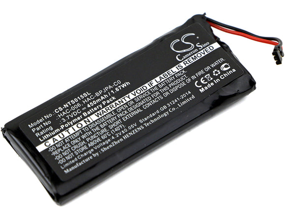 Battery for Nintendo HAC-A-JCR-C0 HAC-006, HAC-BPJPA-C0 3.7V Li-Polymer 450mAh /